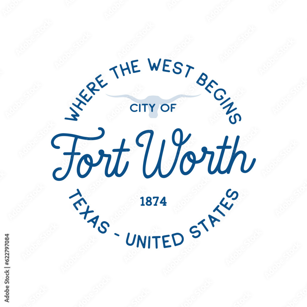 Fort Worth, Texas Vector design template. Fort Worth, Texas logotype. Vector and illustration. Fort Worth, Texas Vector design template. Fort Worth, Texas logotype. Vector and illustration.
