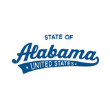 State of Alabama lettering design. Alabama, United States, typography design. Alabama, text design. Vector and illustration.