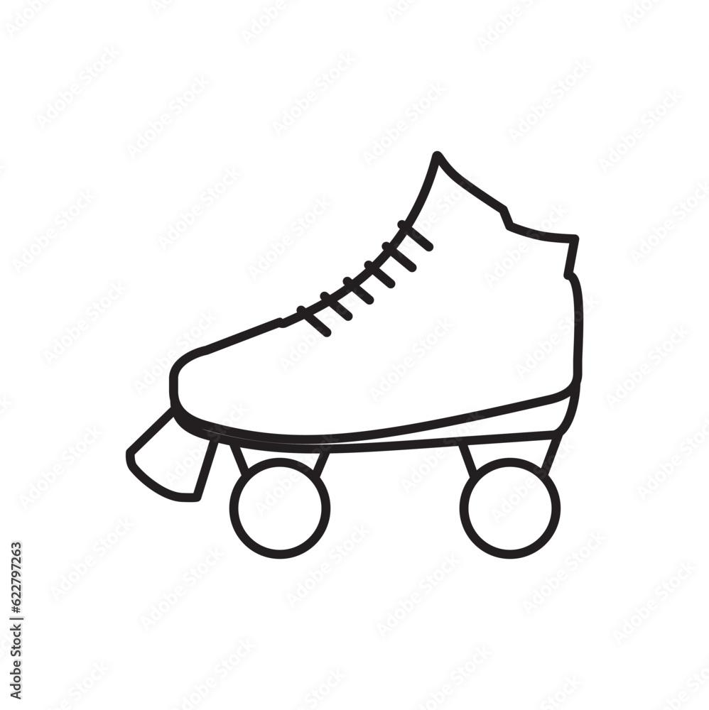 Quad roller icon line, Roller skate line icon symbol. rollerskating element in trendy style. Vector illustration isolated on white background. Quad roller icon line, Roller skate line icon symbol. rollerskating element in trendy style. Vector illustration isolated on white background.