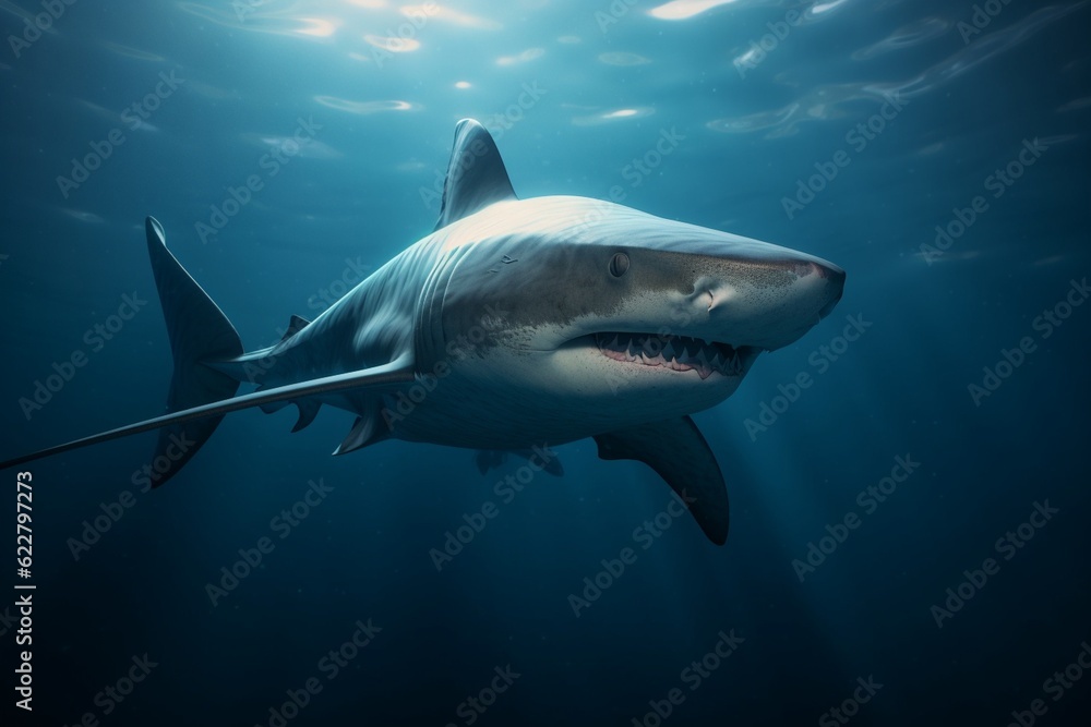 shark under the sea ultra realistic, Generative AI
