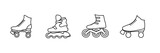 Roller skate icon line symbol. Premium quality isolated rollerskating element in trendy style. roller skate icon vector. Linear style sign for mobile concept and web design. roller skate illustration