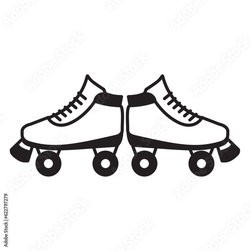 Quad skate icon, soft roller skates icon vector, rollerskates icon isolated sign symbol vector illustration, roller skates of high quality black and white style vector icons.