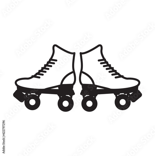 Quad skate icon, rollerskates icon isolated sign symbol vector illustration, roller skates of high quality black and white style vector icons.