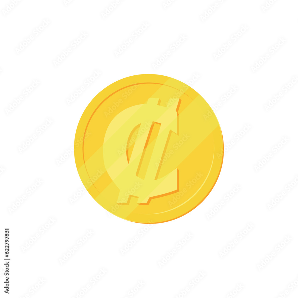 Costa Rican col n Costa Rica currency symbol coin vector illustration design Costa Rican col n Costa Rica currency symbol coin vector illustration design