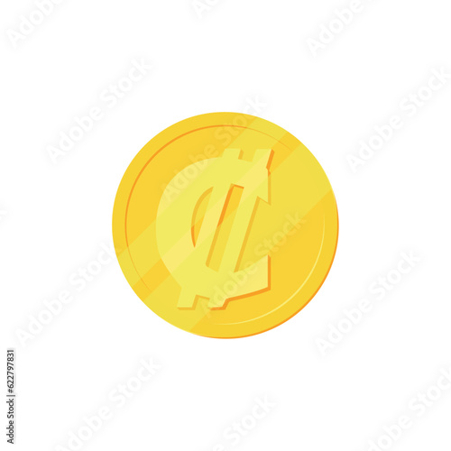 Costa Rican col n Costa Rica currency symbol coin vector illustration design photo