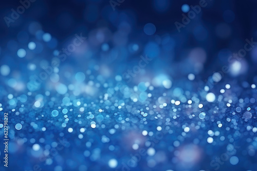 Abstract blue background with bokeh and sparkles. AI generative.