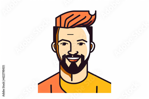An icon of a man with a goatee on a white background Generative Ai