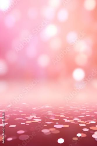 Vertical abstract pink background with bokeh and sparkles, holiday. AI generative.