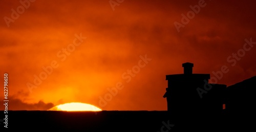 silhouette of a chimney