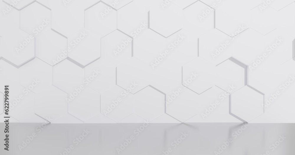 Abstract interior background geometric pattern wall 3d render