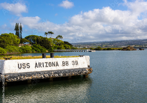 Mooring Quay at The USS Arizona Memorial on  Pearl Harbor, Oahu, Hawaii, USA
