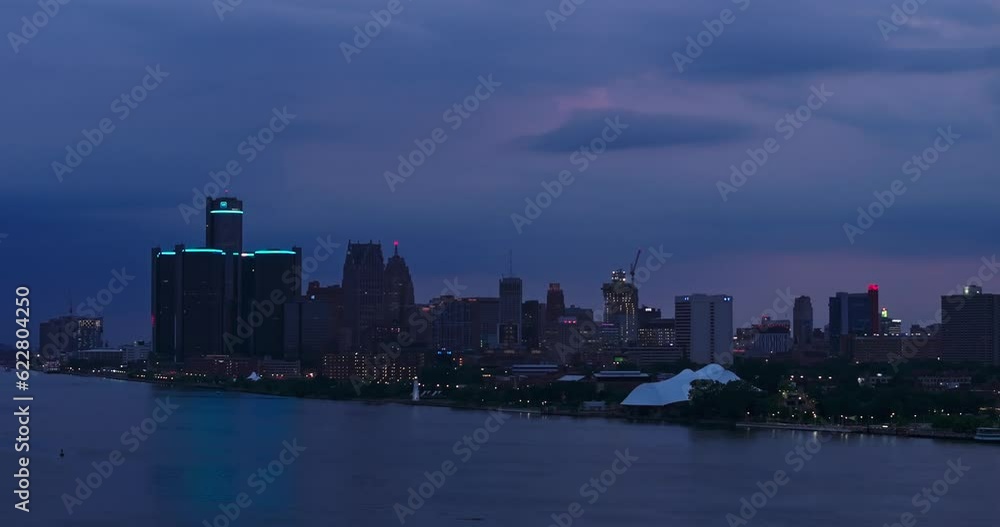 Detroit Michigan Skyline Aerial View Detroit Michigan Skyline Aerial View