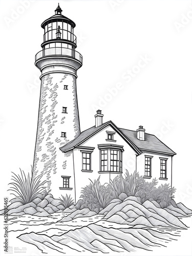 Lighthouse. AI generated illustration