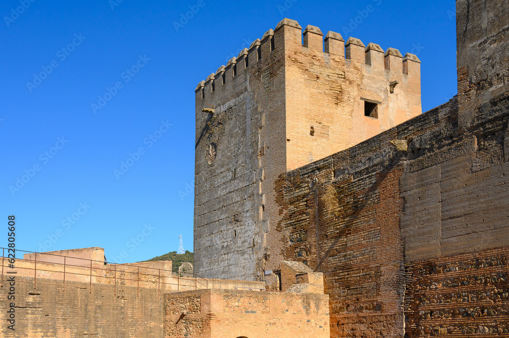 Medieval architecture in the Alhambra fortress, Spain