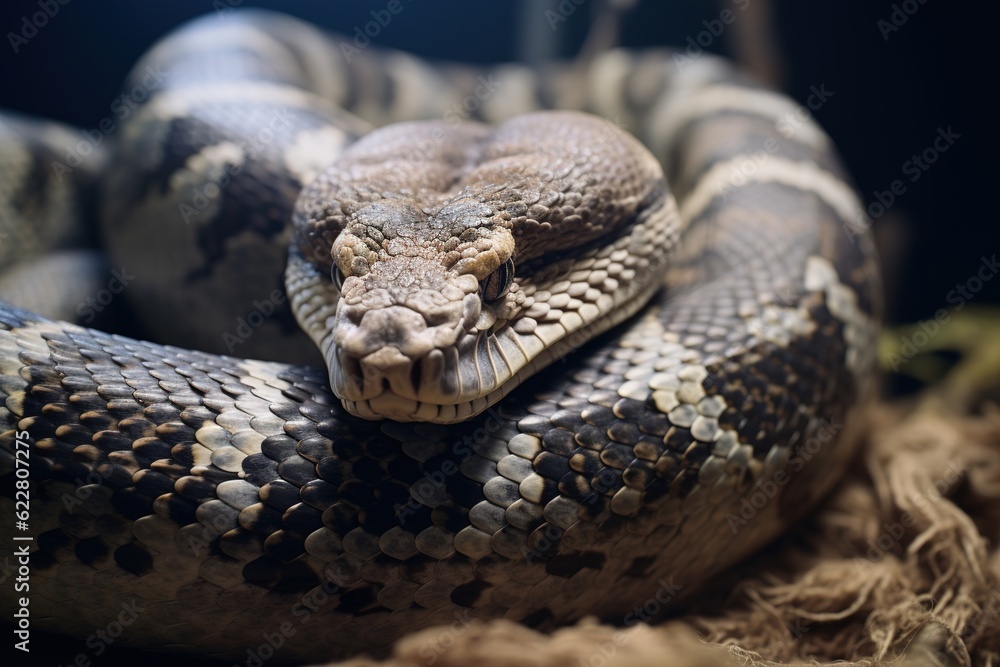 snake curled up close up. snake curled up close up.