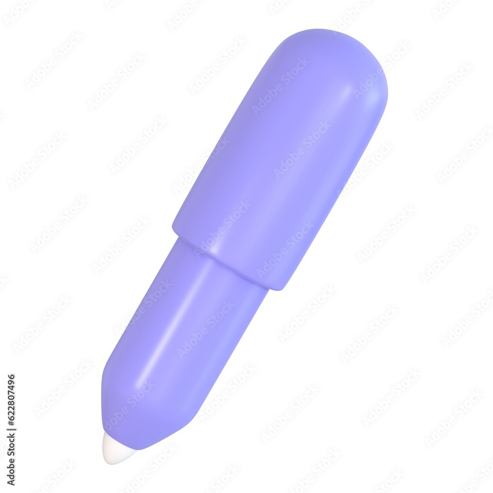 3D pen icon isolated on white background. 3D pencil education stationery equipment on creative concept. 3D rendering illustration. Minimal cartoon style. 3D pen icon isolated on white background. 3D pencil education stationery equipment on creative concept. 3D rendering illustration. Minimal cartoon style.