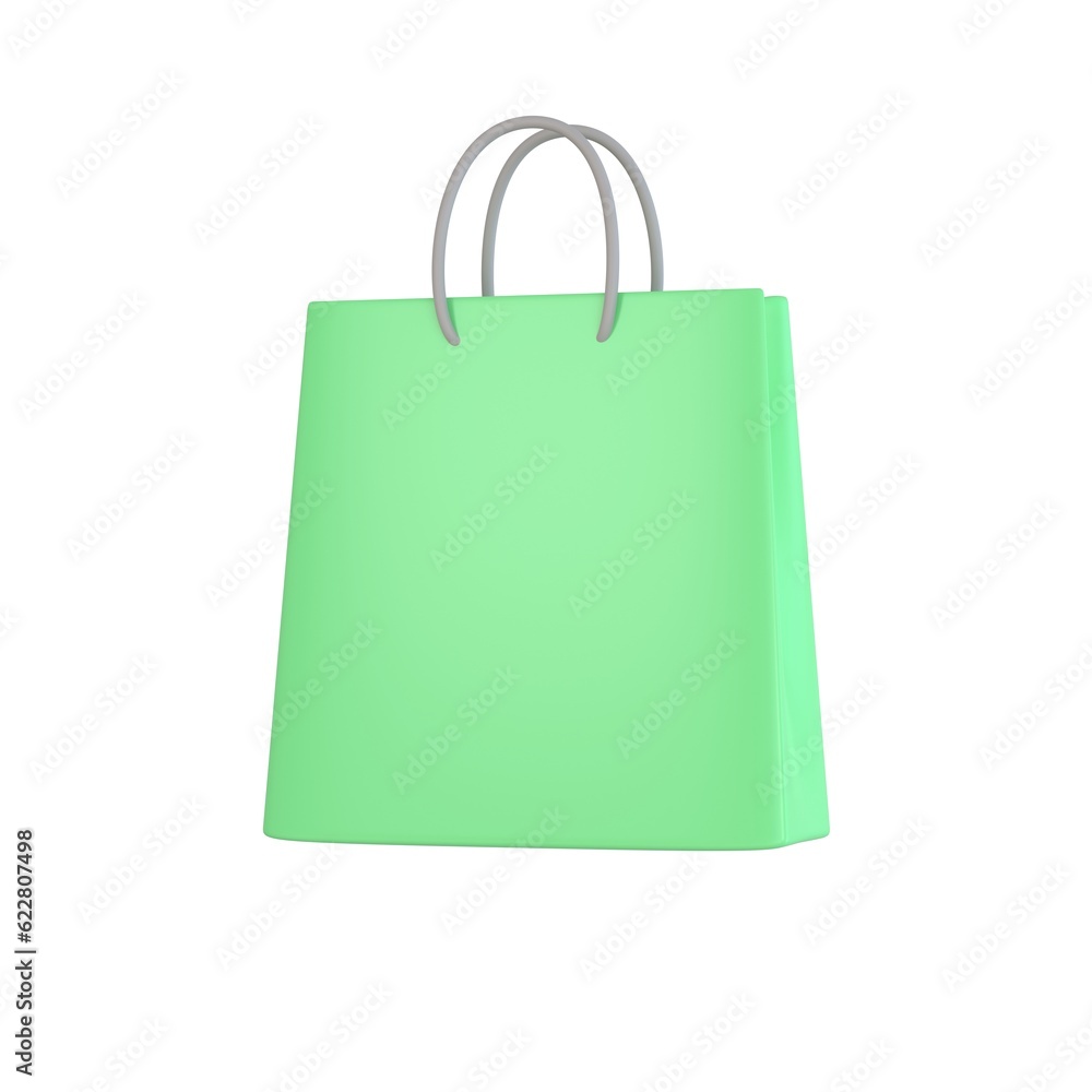 3D shopping bag icon isolated on white background. 3D shopping element. Online shopping concept. 3D rendering illustration. Minimal cartoon style. 3D shopping bag icon isolated on white background. 3D shopping element. Online shopping concept. 3D rendering illustration. Minimal cartoon style.