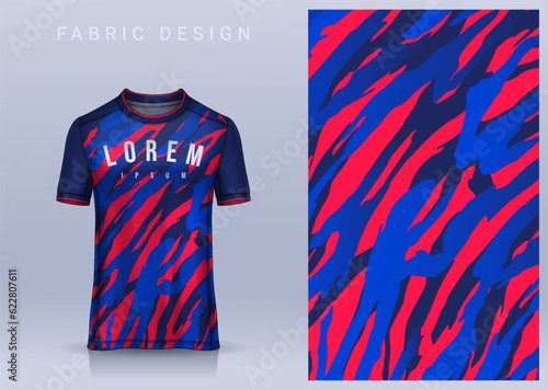 Fabric textile design for Sport t-shirt, Soccer jersey mockup for football club. uniform front view.	