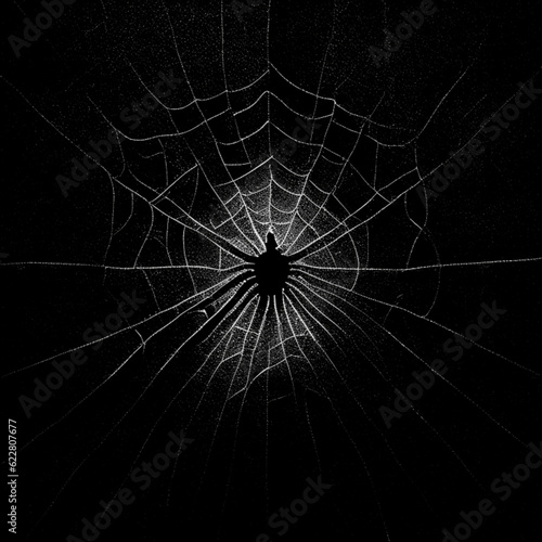 spider web on black background AI generated