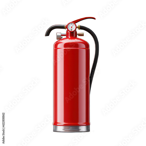 Red fire extinguisher isolated on white created with Generative AI
