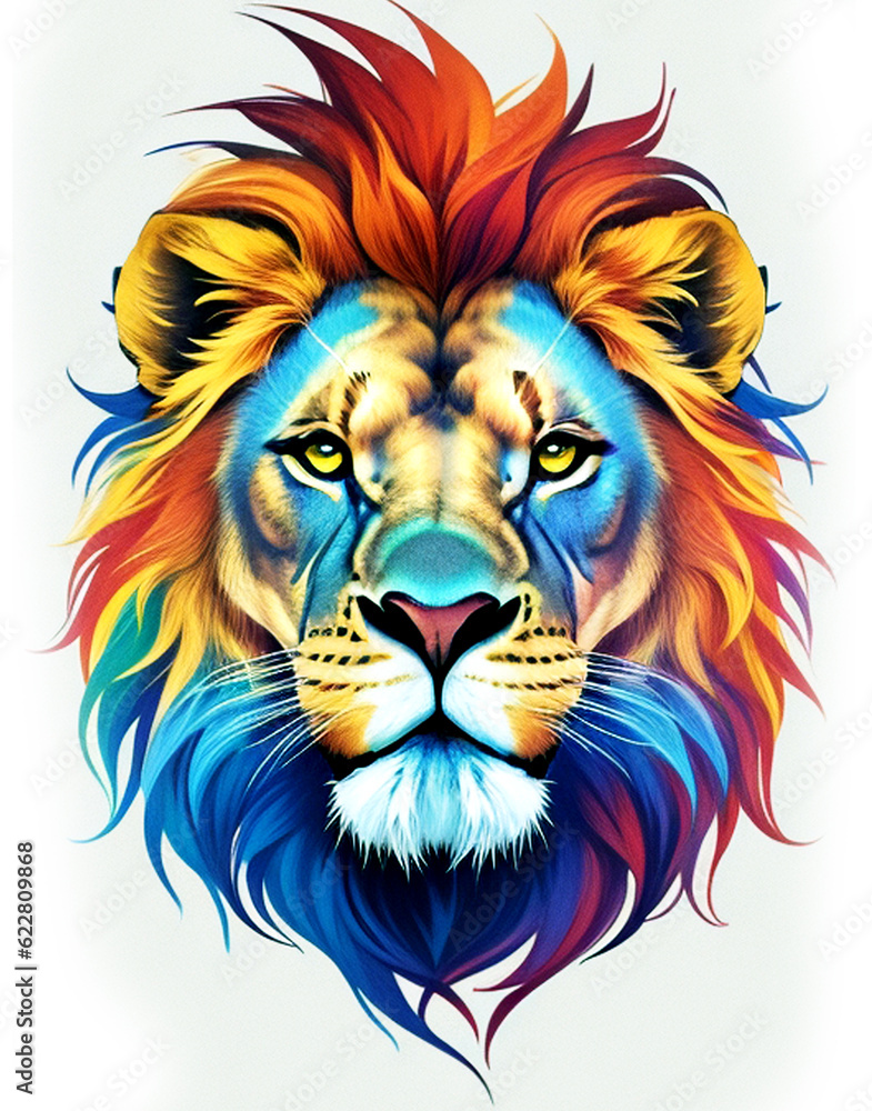 lion head illustration, tattoo style, Ai generated lion head illustration, tattoo style, Ai generated