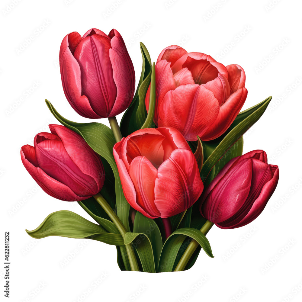 custom made wallpaper toronto digitalPNG flower tulips isolated transparent background, generative ai