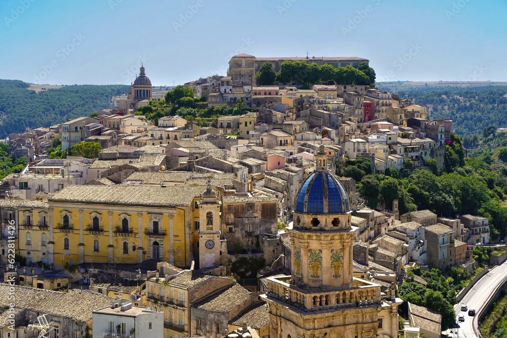 Panoramic view  of old italian village of Ragusa Ibla on Sicily