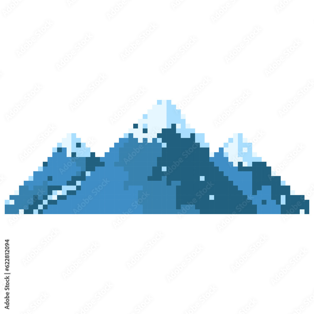 Mountain hill pixel style vector illustration of beautiful landscape. can use for graphic element.