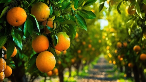  a tree filled with lots of oranges on top of a field.  generative ai