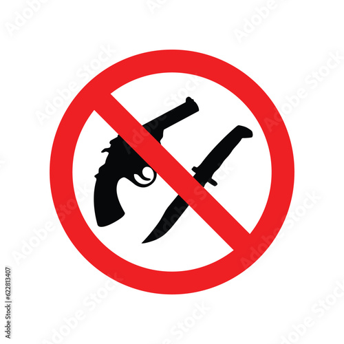 classic no guns knijves weapons allowed sign