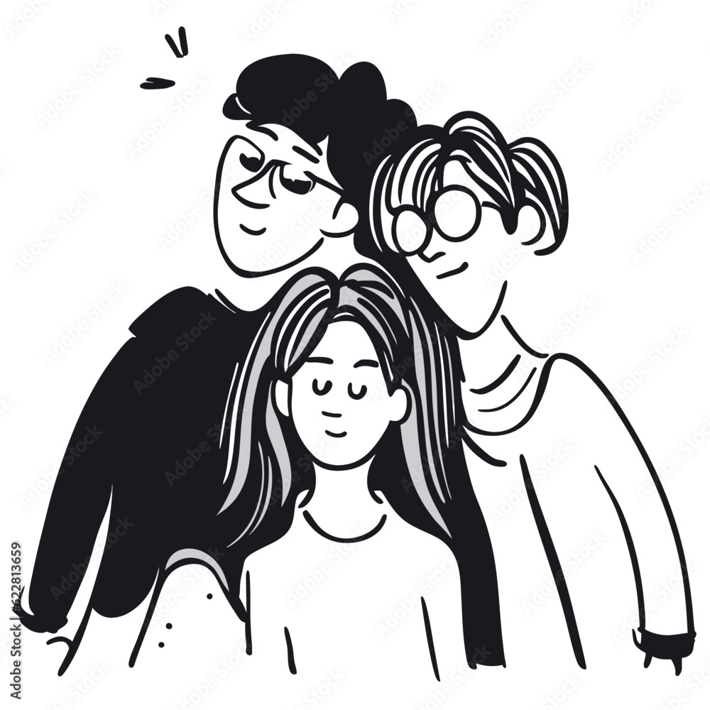 Cartoon and Illustration Friendship Girls and Boys Cartoon and Illustration Friendship Girls and Boys