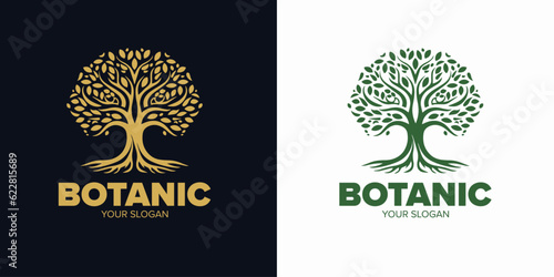 TreeLeaf: Abstract Logo Vector with Nature Icon for Sustainable Ecology and Organic Design