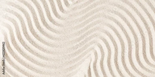 Obraz Sand pattern as background. Zen pattern in white sand. Beach sand texture in summer sun.