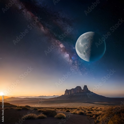 moon over the desert