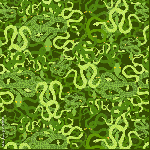 A lot of snakes seamless pattern