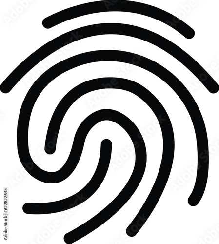 Finger print vector icon isolated on white background