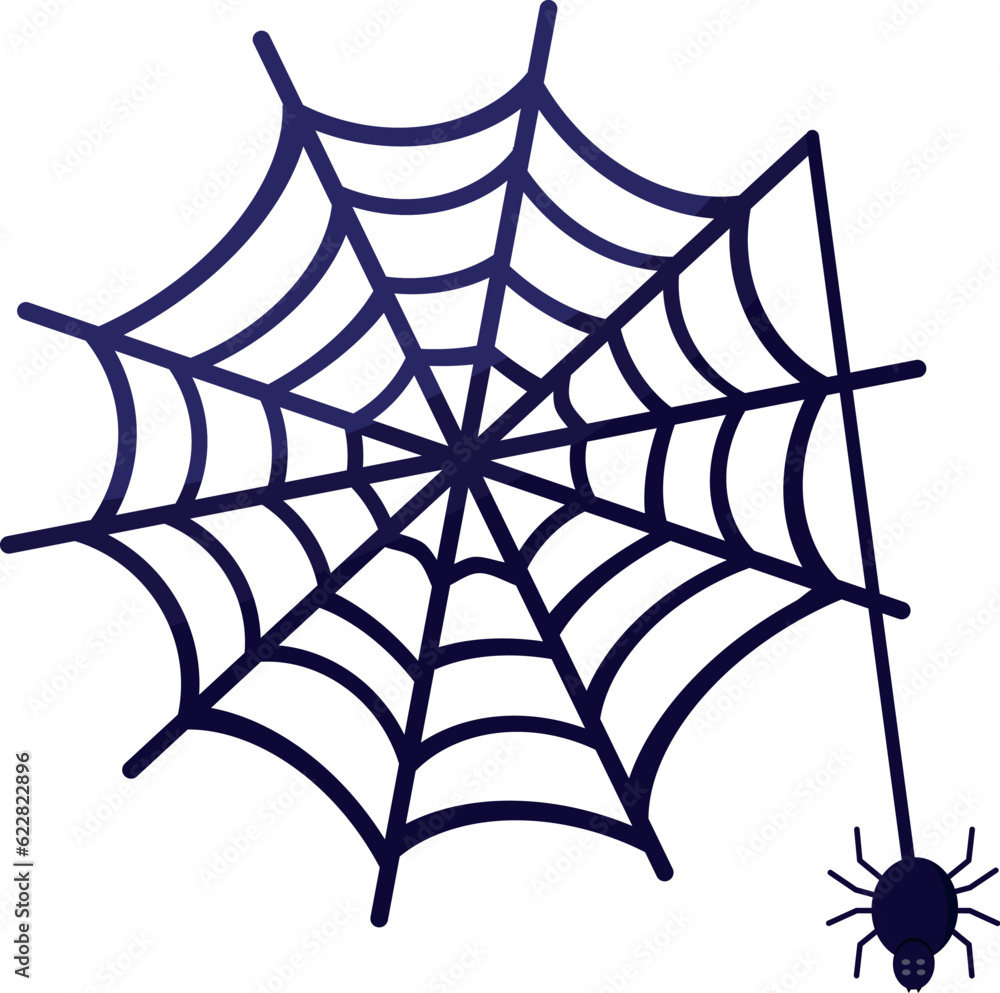 Obraz premium vector halloween cobweb with spider