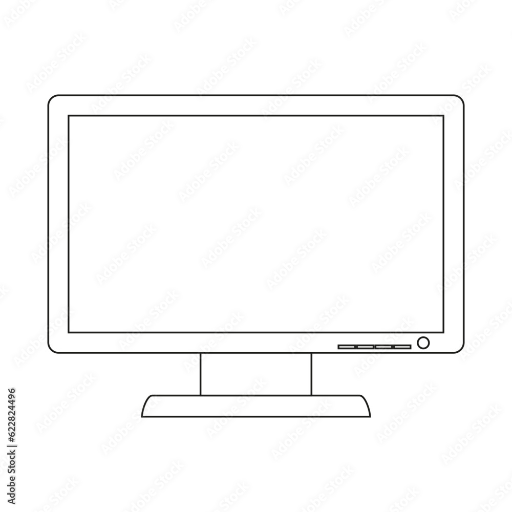 The icon of a modern computer monitor on a white background. The icon of a modern computer monitor on a white background.