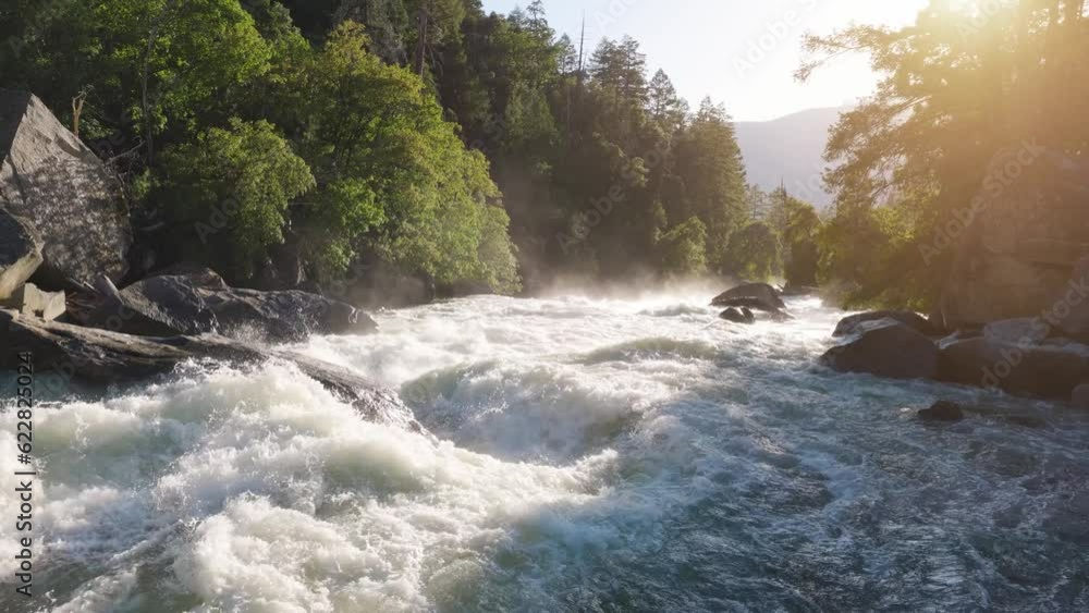 River Rapids in the Merced River as it runs through Yosemite National Park in California. River Rapids in the Merced River as it runs through Yosemite National Park in California.