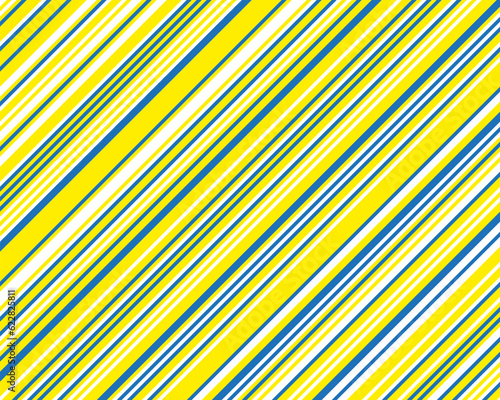 A bright pattern with oblique straight lines of blue  white and yellow. Common design for banners  cards  wallpapers. Vector illustration