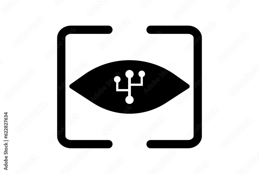 Obraz premium Eye flat app icon minimalist web symbol black sign