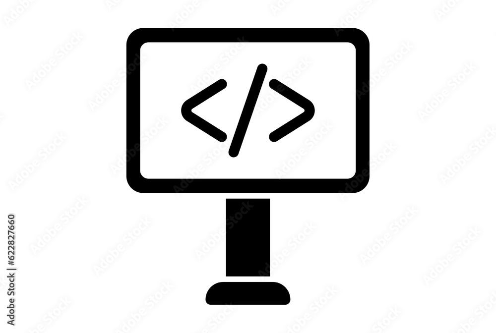 Programming flat app icon minimalist web symbol black sign Programming flat app icon minimalist web symbol black sign
