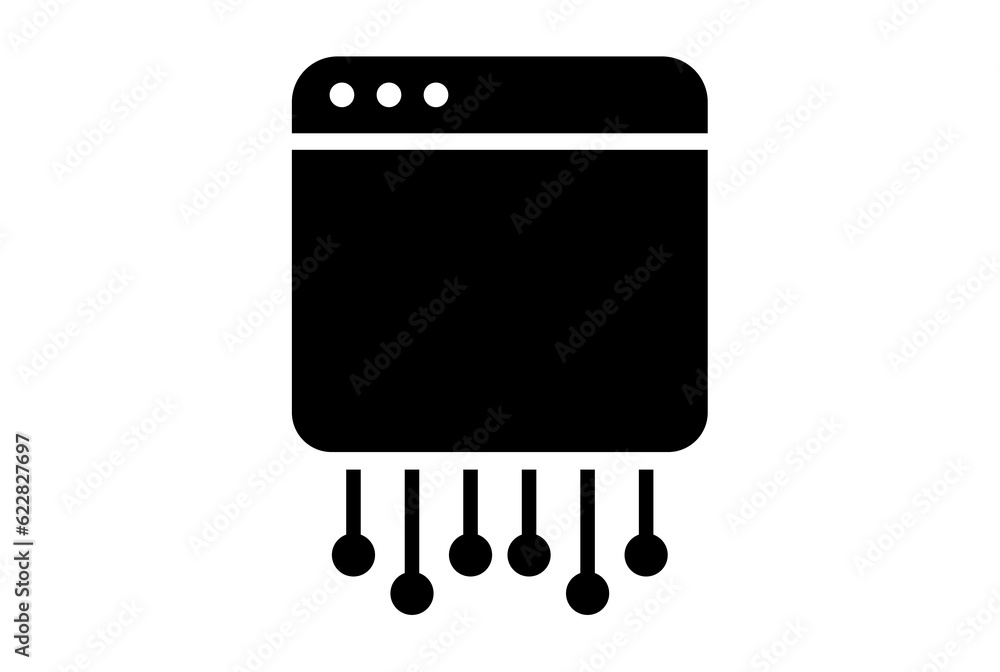 Web flat app icon minimalist web symbol black sign