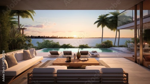 Villa in a prime oceanfront location in Miami, offering stunning views of the Atlantic Ocean and access to beaches