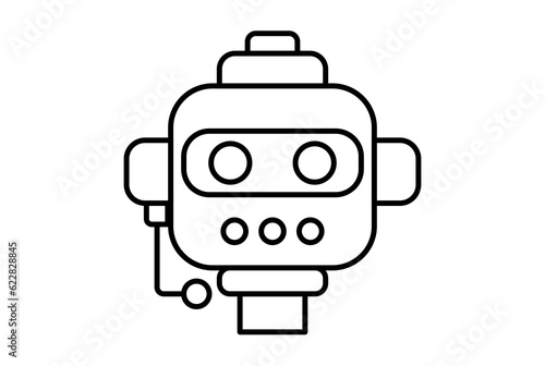 Operator line icon website symbol artificial intelligence black sign for app or web