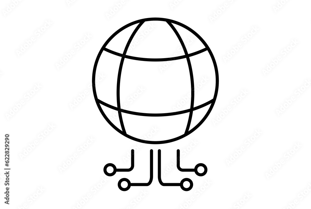 World line icon website symbol artificial intelligence black sign for app or web