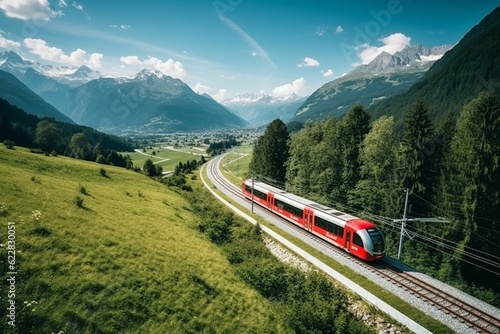 Freight Train in a Mountain Landscape