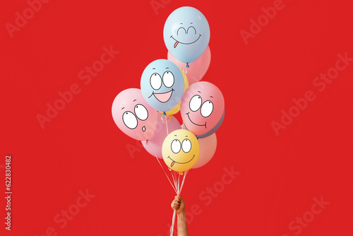 Bunch of colorful balloons ...