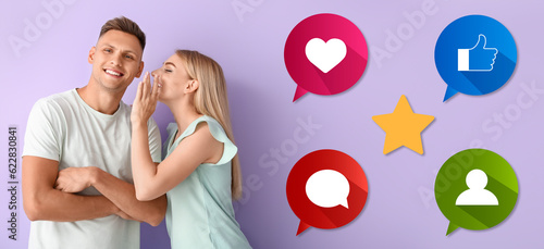 Gossiping young couple and ...