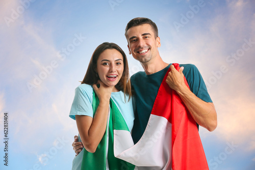 Young couple with Italian f...